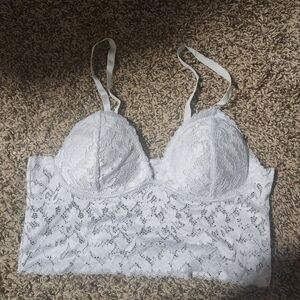 Elegant Lace Bralette in White